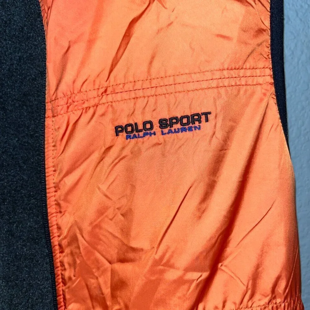 POLO SPORT RALPH LAUREN Reversible Gray to Orange Men's Full Zip Vest - EUC -M